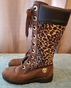 leopard print timberland boots