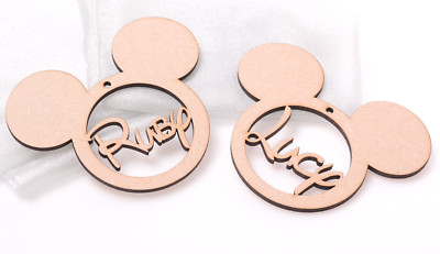 3mm MDF lasercut unicorn alphabet hanging bauble Tag pack of 3