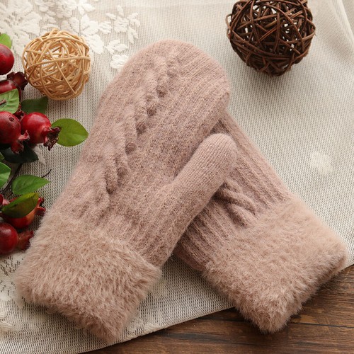 Womens Ladies Knitted Soft Thermal Insulated Extra Warm Winter Mittens Gloves - Picture 6 of 31