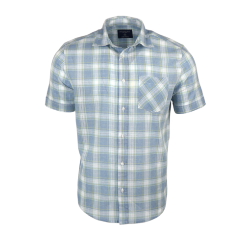 Herren 100 % Baumwolle hell kariert Sommer Qualität Urlaub Strand schmale Freizeitshirts - Bild 2 von 17