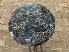 Black Agate Stone Coffee Table Top, Agate Geode Counter Desk Top Decor