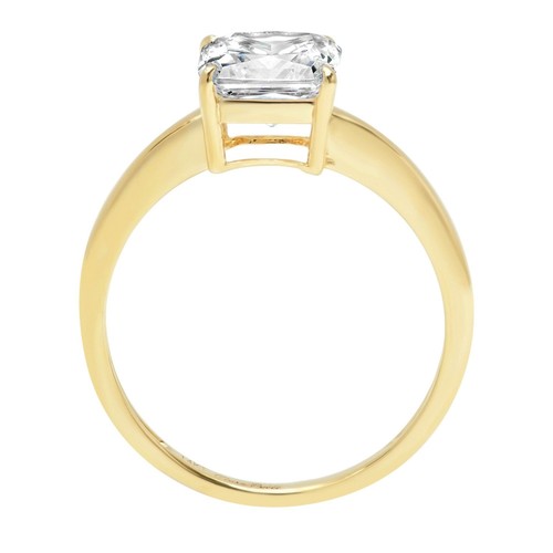 1.5Ct Asscher VVS1 Zirconia Diamond Solitaire Engagement Ring - 14K Yellow Gold - Picture 11 of 11