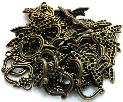 25Sets WHOLESALE Tibetan Antique Bronze DRAGONFLY Toggle Clasps Connectors Q0949 - Picture 7 of 7
