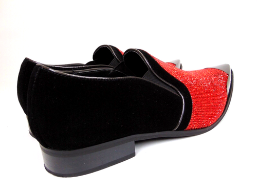 Parrazo Cristiano Men's Dress Slip On Shoes Size 11.0 M, Black Red Oxford - Picture 5 of 14