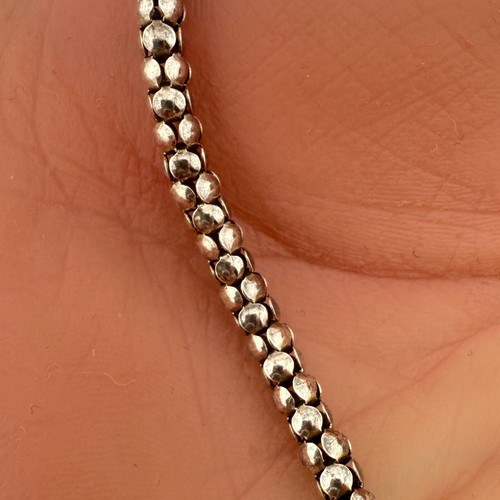 Vintage 925 Sterling Silver Lobster Clasp Popcorn Chain Necklace (14g) - Imagen 2 de 5