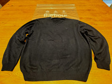 Image of Barbour Classic Cotton Navy Sweater Jumper Men's - Size XXL Knit V Neck - New