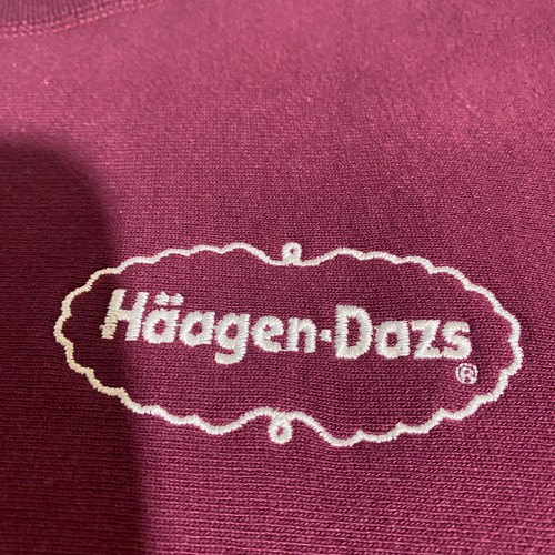 Haagen-Dazs Ice Cream Embroidered Logo Maroon Red Crew Neck Sweatshirt 2XL - Picture 2 of 12