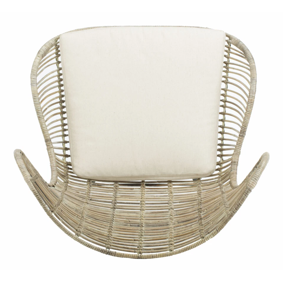 Sillón con respaldo de ala de ratán SAFAVIEH Malia | Blanco lavado | Foto 4 de 4