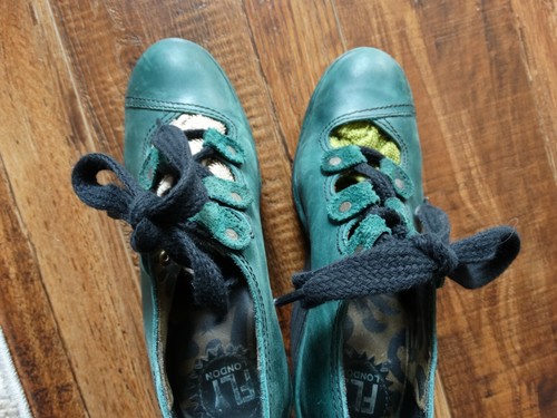 Fly London Teal Leather Wedge with Laces 37 - Picture 6 of 10