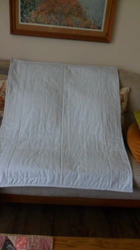 Patchwork Quilt 42 x 35 ins Lightly Hand Quilted All New Fabric 2 oz Wadding - Picture 7 of 14