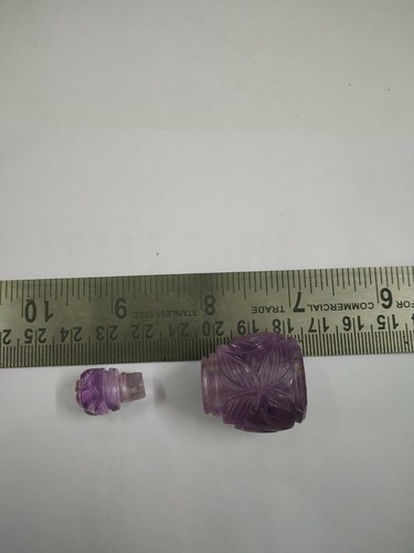 Amethyst Handmade Carving Bottle With Cap 1 Piece 112 Cts. Natural Gemstone - Picture 6 of 12