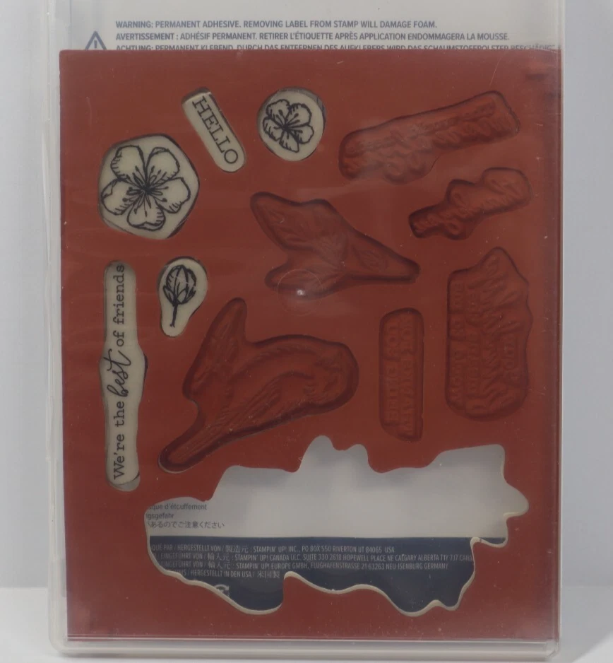 Conjunto de carimbo de borracha desmontado Stampin' Up GRÁTIS COMO UM PÁSSARO - INCOMPLETO! LEIA - Imagem 2 de 4