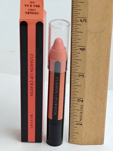 EXPIRED Missha Cushion Lip Crayon 2.5g CR01 CORAL ACTUALLY Color Lipstick Pencil - Picture 2 of 8