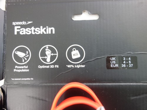 Speedo Fastskin Kick Fin Accessoires, Schwarz/Rot, 36-37, Schwimmflossen - Bild 7 von 8