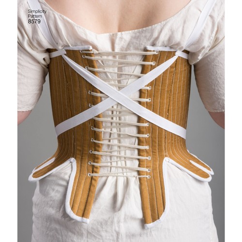 SIMPLICITY 8579 18th CENTURY CORSET PANNIERS Sewing Pattern Sizes 4-12 & 14-22 - Picture 9 of 10