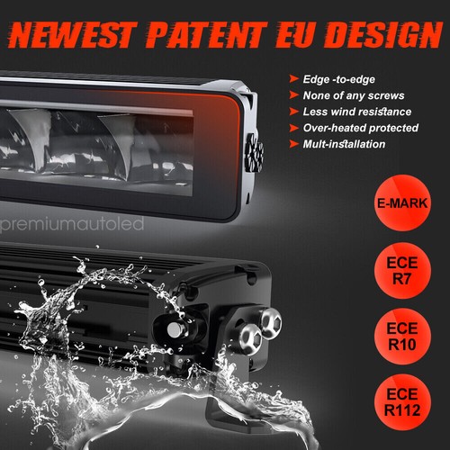 22" 32" 42" 52" 12v 24v Silm Row LED Light Bar Night Offroad With DRL Park Light - Picture 6 of 20