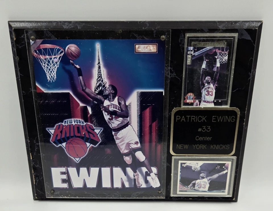 Placa de colección Patrick Ewing New York Knicks 15x12 - 2 tarjetas y una foto de 8x10 Foto 2 de 4
