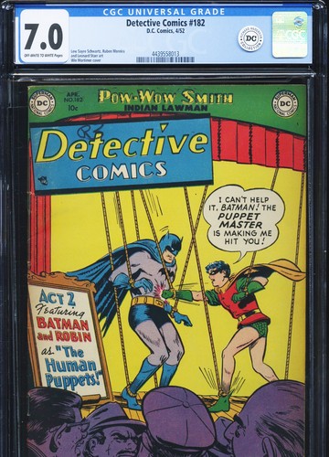 DETECTIVE COMICS #182 - CGC-7.0, OW-W - Batman - Golden Age - Picture 1 of 3