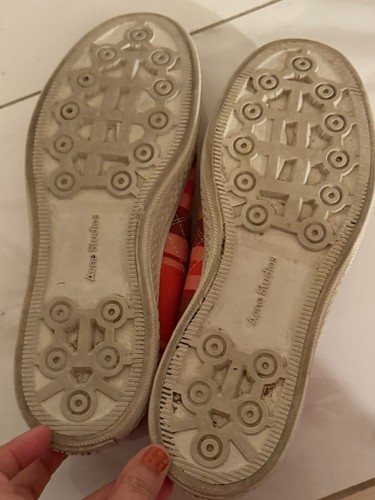 Acne Studios Red and White Plaid Sneakers, Size 7.5 US, Pre-loved, Out of Stock - Picture 4 of 9