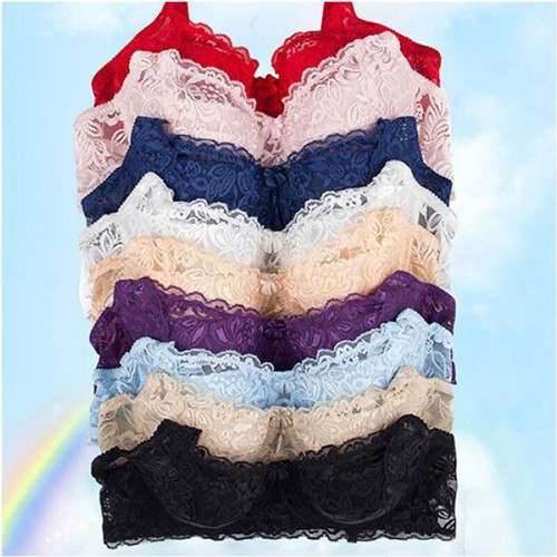 Damen Sexy Spitze Tief V Bralette Push Up BH Unsichtbar Gepolstert Büstenhalter Unterwäsche - Bild 21 von 21