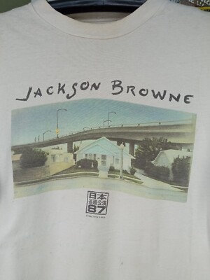 Jackson Browne Tour 86 vintage t shirt Rock Band Concert