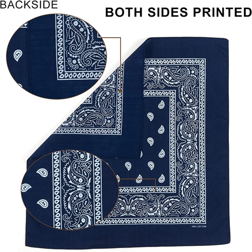 Bandana 100% Cotton Paisley Print Scarf Head Wrap Neck Headband for Men & Women - Picture 5 of 33