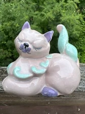 Kay Finch Art Pottery Pink Baby Jezzy Jezebel Kitten Cat - Mid Century Modern
