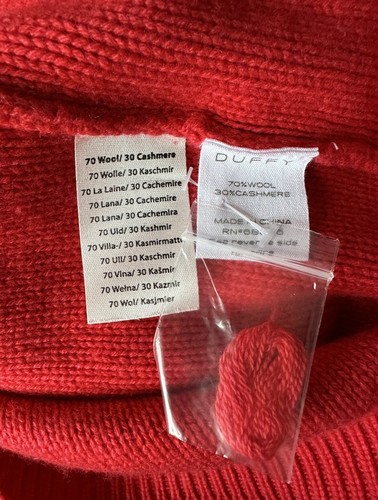 Duffy Wool And Cashmere Red Knitted Jumper New Without tags Size S Fits 8/10 - Picture 13 of 15