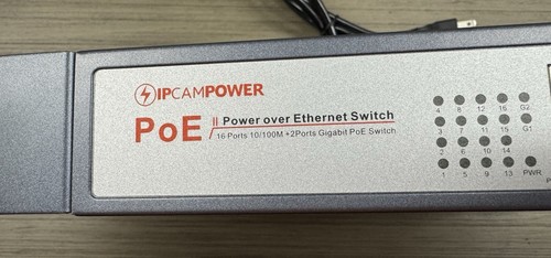 IPCamPower IPCP-16P2G-AF2 16 Port POE Switch W/ 2 Gigabit Uplinks - Photo 3/5