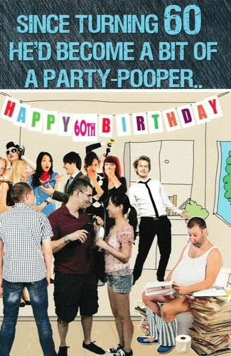 funny humorous 60th birthday card 60 today male female - 4 cards to choose from!