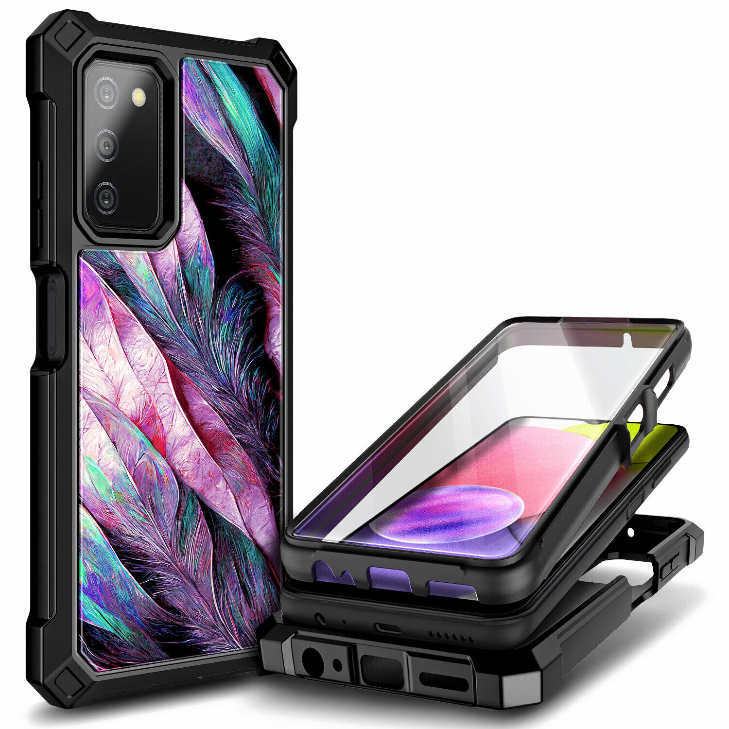 For Samsung Galaxy A03s Case, Full Body Phone Cover + Built-In Screen Protector - Picture 33 of 78