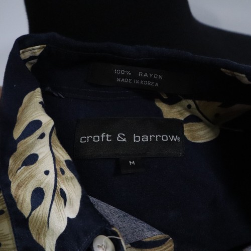 Croft & Barrow Shirt Mens Medium Hawaiian Tropical Beach Resort Casual Button Up - Picture 7 of 8