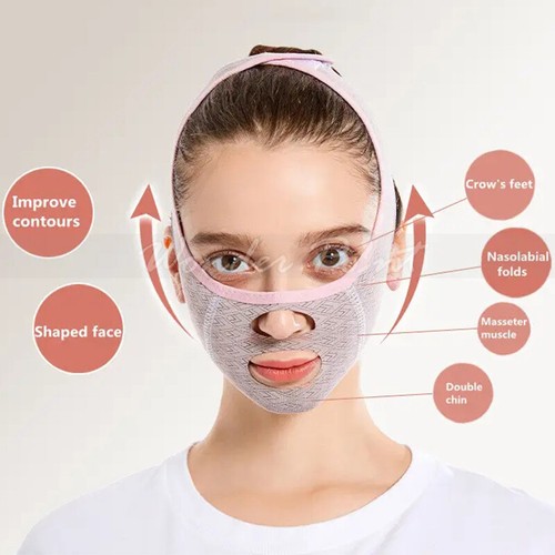 V Line Lifting Gesichtsmaske Doppelkinn Reduzierer V Form Abnehmen Straffende Maske - Bild 8 von 15