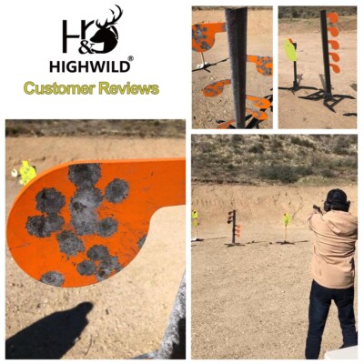 4x6 3/8 AR500 Steel Metal Dueling Tree Paddles Range Shooting Targets w/ 3 Tubes (DT46AR500T