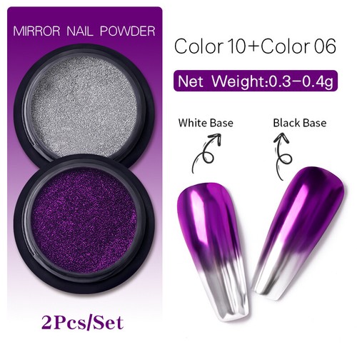 Nagel Funkeln Glitzern Pulver Spiegel Metallisch Chrom Pigment Nail Art Dekor - Bild 35 von 38