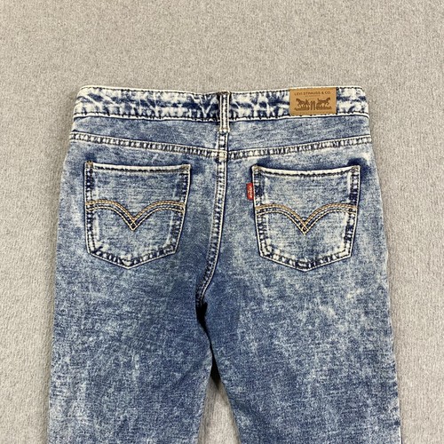 Levis Jeans Girls 26x26 Super Skinny Knit Jean Denim Stretch Blue Acid Wash City - Picture 16 of 20