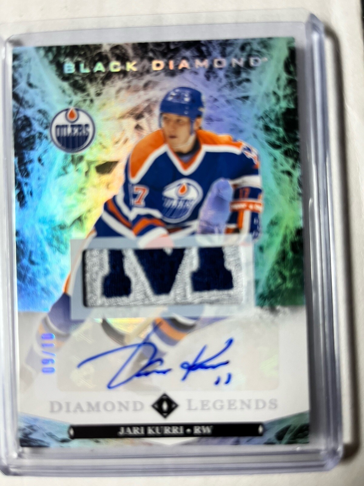 2024/25 Upper Deck Black Diamond Legends Auto Game Worn Relic Jari Kurri /10