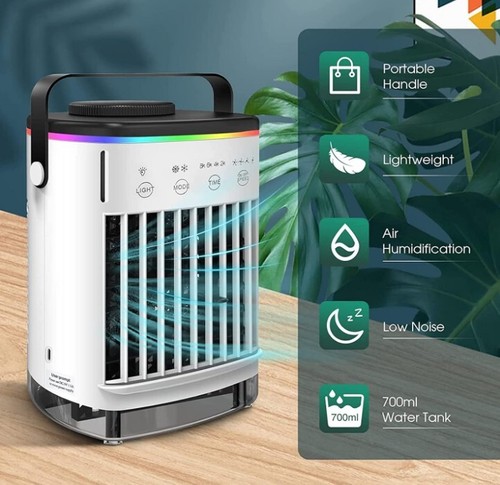3 in 1 Portable Air Cooler Fan Mini Air Conditioner Personal Cooling Bedroom Fan - Picture 2 of 6
