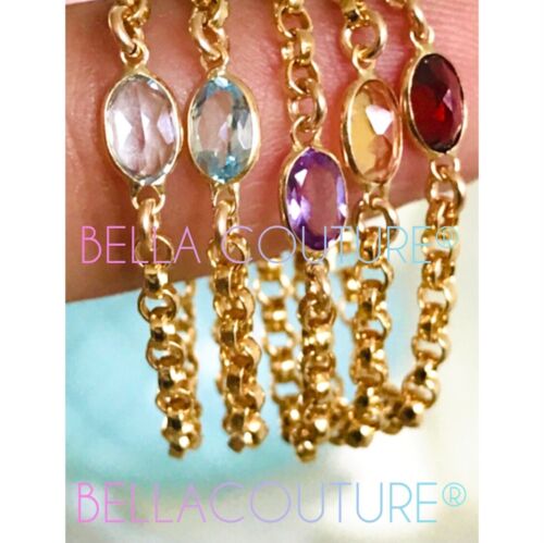 $395 NEW 14K YELLOW GOLD GARNET DIAMOND VTG VICTORIAN STYLE CHAIN RING 6 7 8 9 - Picture 4 of 24