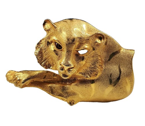 Vintage Christopher Ross 1980 Gold Tone Dragon Belt Buckle  display picture 2