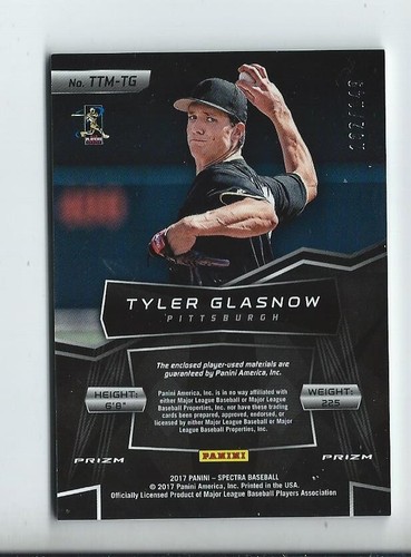 TYLER GLASNOW (RC) 2017 Spectra "Triple Threat" (SILVER) 3 Patch #/149 *Hi Grade - Picture 2 of 2