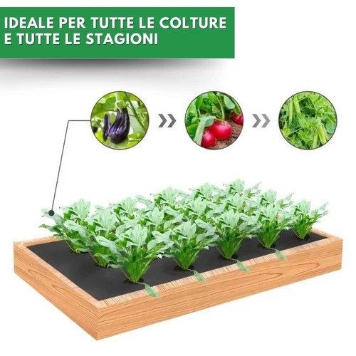 Telo PACCIAMATURA Polietilene Nero 500m 4 Fori 28x26 cm Larg. 120 cm Antierbacce - Foto 4 di 6