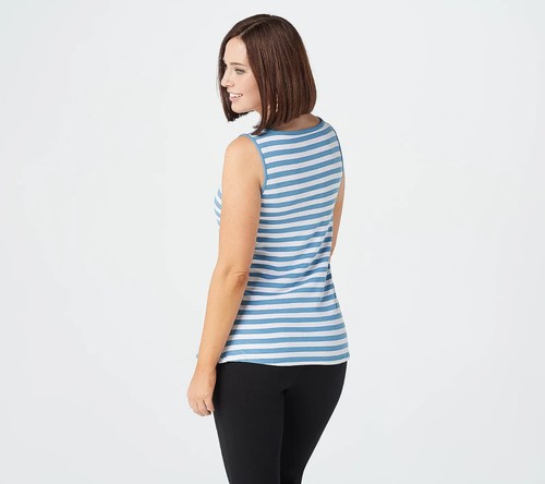 Cuddl Duds CD Softwear Stretch Twist Front Tank Black Small S - Picture 2 of 4