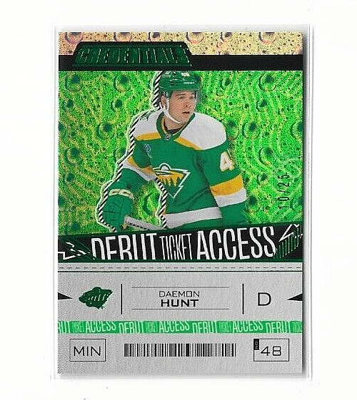 2023-24 Upper Deck Credentials Daemon Hunt Debut Ticket Access Rookie Green /25
