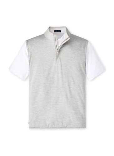 Peter Millar Stealth Performance Quarter-Zip Vest NWT Gale Grey MEN'S L $125! - Picture 4 of 6