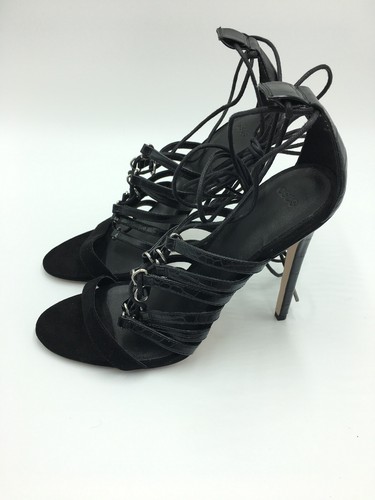 Asos Hurricane hochhackige Schnürsandalen Damenschuhe schwarz Größe 7 Medium NEU - Bild 6 von 9