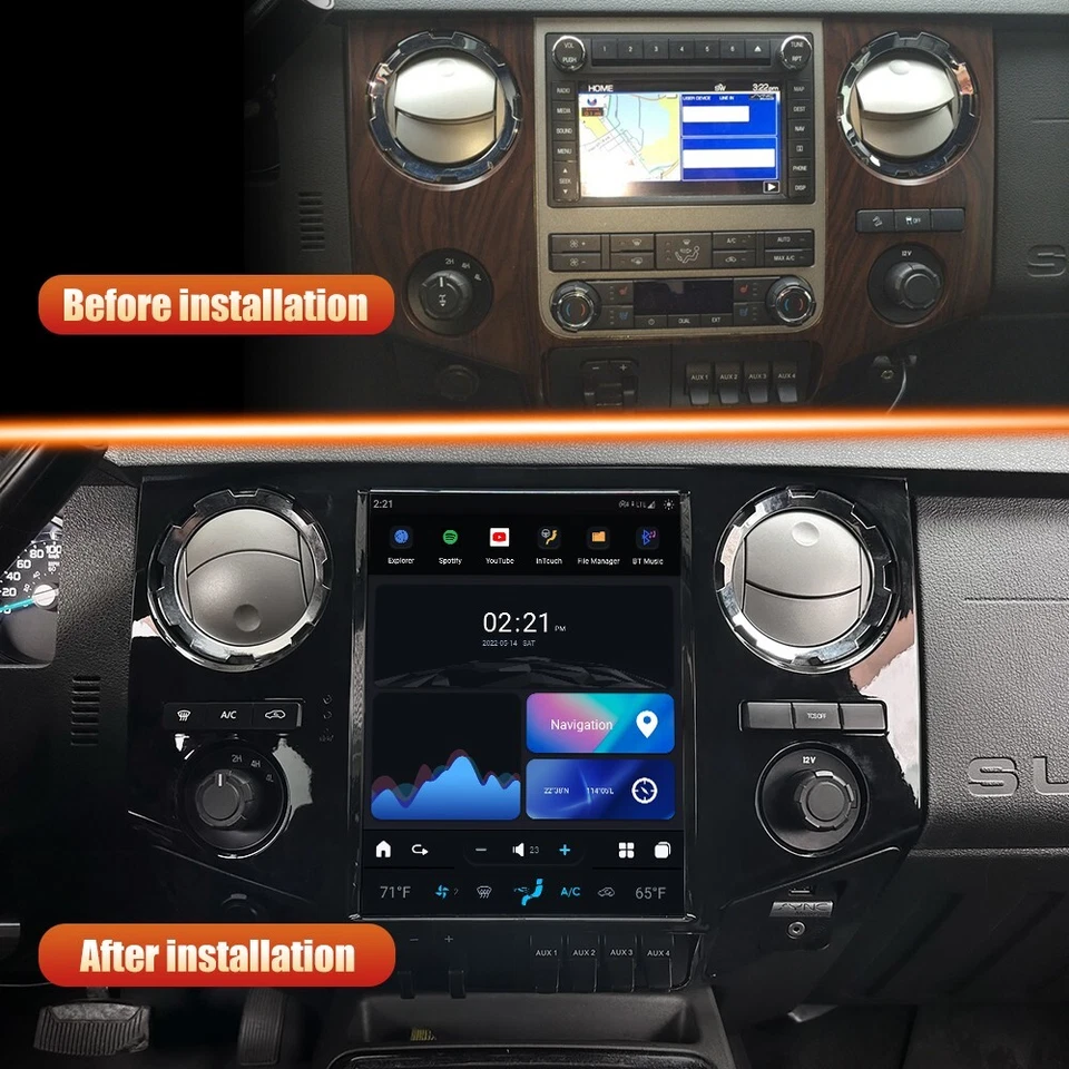 For Ford F250 F350 2009-2012 Tesla Style Screen Stereo Car Radio GPS Navi 12.1'' Foto 3 de 4