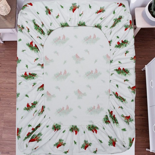 100% Cotton Flannel Sheet Set Printed Fitted, Flat, Sheets With Pillowcases - Picture 139 of 312