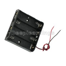 Plastic Battery Storage Case Box Holder For 4 X AA 4xAA 2A 6.0V wire leads NEW