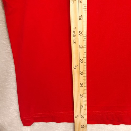 Express Herren T-Shirt mit V-Ausschnitt Gr. Große/einfarbige rot-schwarze Logostickerei/Freizeit - Bild 7 von 8